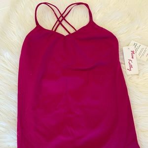 NWT - Moisture Wicking Tank - Fuschia - Crisscross / Racerback (w/bralette)